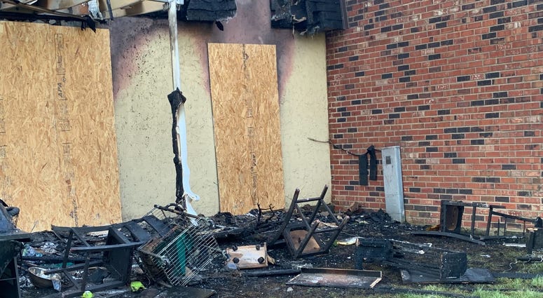 Fire rips through a section of the Ryan’s Run East Apartments in Maple Shade overnight. Fire rips through a section of the Ryan’s Run East Apartments in Maple Shade overnight.