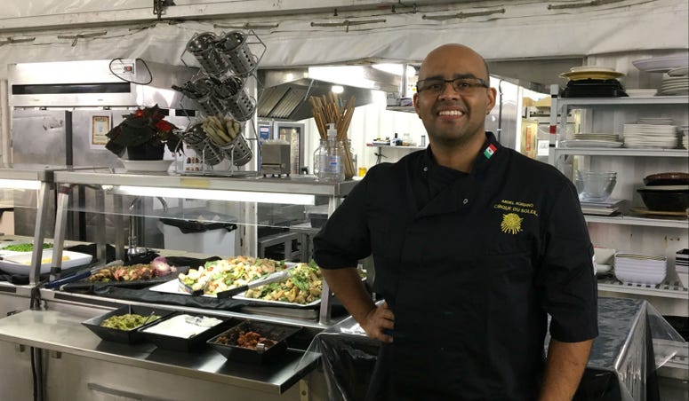 Abdel Soriano, kitchen manager for Cirque du Soleil, says he feeds more than 130 performers daily. Abdel Soriano