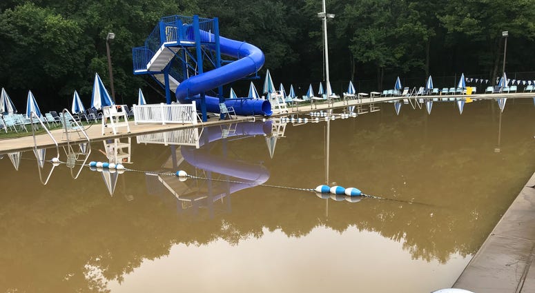 The Springfield Swim Club is a muddy mess this morning. The Darby Creek flooded yesterday and this place was underwater. The Springfield Swim Club is a muddy mess this morning. The Darby Creek flooded yesterday and this place was underwater.