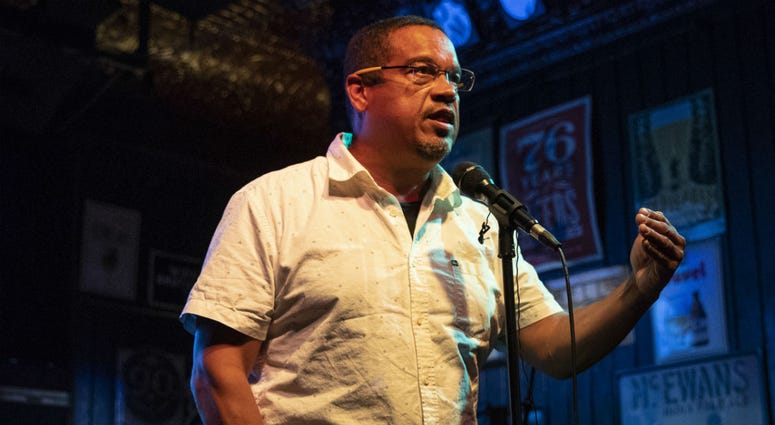 Rep. Keith Ellison speaks to supporters after winning the Democratic nomination for Attorney General during his primary party at Nomad World Pub, Tuesday, Aug. 14, 2018, in Minneapolis. Rep. Keith Ellison speaks to supporters after winning the Democratic nomination for Attorney General during his primary party at Nomad World Pub, Tuesday, Aug. 14, 2018, in Minneapolis.