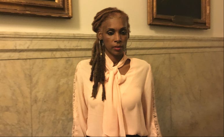 Kenyette Barnes flew from Atlanta to frigid Philadelphia to testify in support of the City Council's resolution to ban R. Kelly from performing in the city. Kenyette Barnes flew from Atlanta to frigid Philadelphia to testify in support of the City Council's resolution to ban R. Kelly from performing in the city.