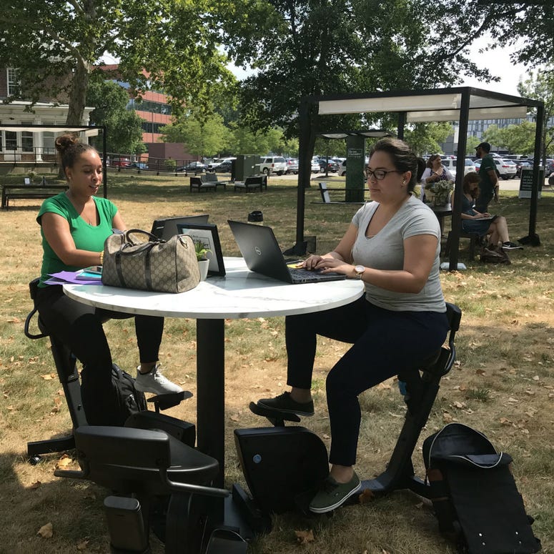 L. L. Bean has set up a temporary outdoor office space in Philadelphia's Navy Yard. L. L. Bean has set up a temporary outdoor office space in Philadelphia's Navy Yard.