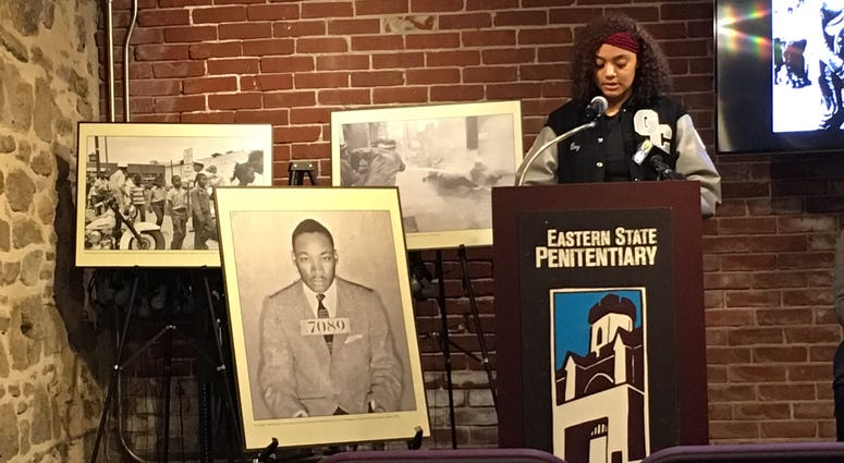 Community leaders, students and professional actors read excerpts from King's landmark 1963 texts "Letters from Birmingham Jail." Community leaders, students and professional actors read excerpts from King's landmark 1963 texts "Letters from Birmingham Jail."
