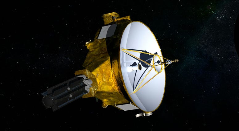 This illustration provided by NASA shows the New Horizons spacecraft. NASA launched the probe in 2006; it's about the size of a baby grand piano. This illustration provided by NASA shows the New Horizons spacecraft. NASA launched the probe in 2006; it's about the size of a baby grand piano.