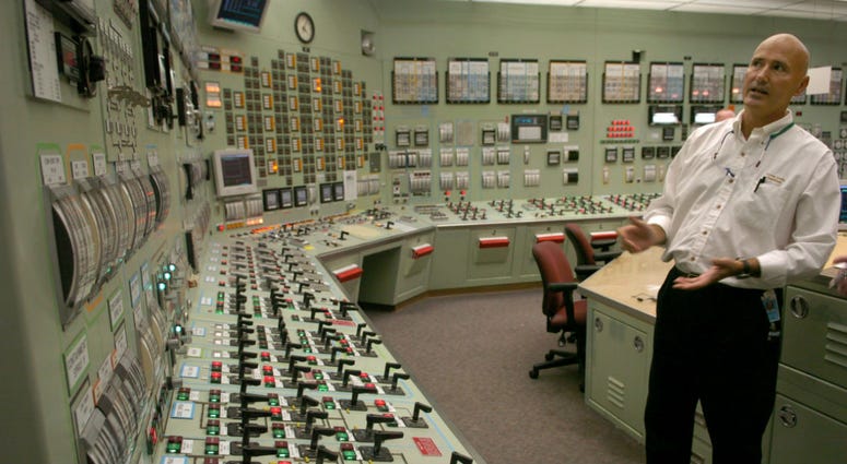 Reactor operator Chris Mitchell explains the control room at the Oyster Creek Nuclear Power Plant in Lacey, New Jersey, the oldest nuclear plant in the country, in 2004. Reactor operator Chris Mitchell explains the control room at the Oyster Creek Nuclear Power Plant in Lacey, New Jersey, the oldest nuclear plant in the country, in 2004.