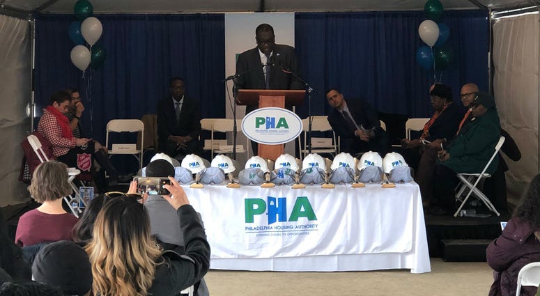 The Philadelphia Housing Authority broke ground Tuesday on its third phase of a 10-year transformation of the Sharswood/Blumberg neighborhood of North Philadelphia. The Philadelphia Housing Authority broke ground Tuesday on its third phase of a 10-year transformation of the Sharswood/Blumberg neighborhood of North Philadelphia.