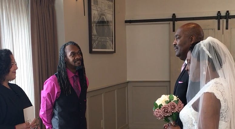 After 20 years of friendship, Monique Anderson and Benjamin Stroud marry at the Camden County Boathouse on Valentine’s Day 2020. Camden County marriage
