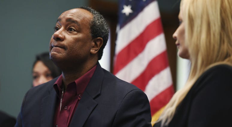 In this Dec. 15, 2017, file photo, Rich Braham speaks about his late son Marquise Braham during a press conference at the Courthouse Annex in Bellefonte, Pa. Rich Braham
