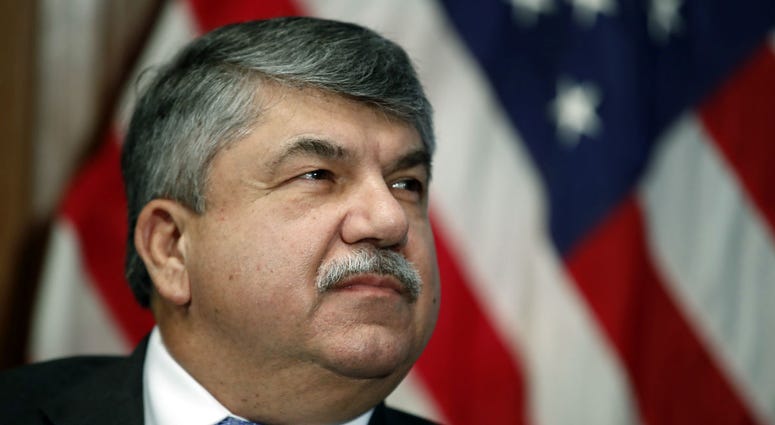 In this April 4, 2017 file photo, AFL-CIO president Richard Trumka listens at the National Press Club in Washington. In this April 4, 2017 file photo, AFL-CIO president Richard Trumka listens at the National Press Club in Washington.