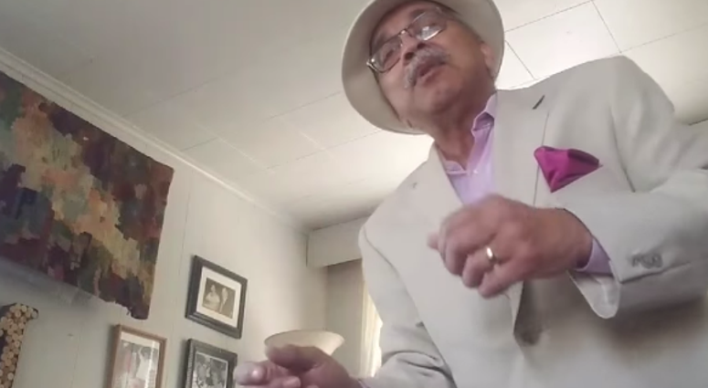 Bill Mellix recorded himself in a 'virtual' anniversary dance with his wife. Bill Mellix recorded himself in a 'virtual' anniversary dance with his wife.