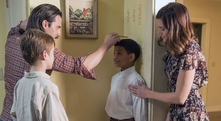 Parker Bates as Kevin, Milo Ventimiglia as Jack, Lonnie Chavis as Randall, Mandy Moore as Rebecca in 'This Is Us'. Heading into the Emmys, 'Game of Thrones' and 'This is Us' carry banner for popular TV Parker Bates as Kevin, Milo Ventimiglia as Jack, Lonnie Chavis as Randall, Mandy Moore as Rebecca in 'This Is Us'. Heading into the Emmys, 'Game of Thrones' and 'This is Us' carry banner for popular TV