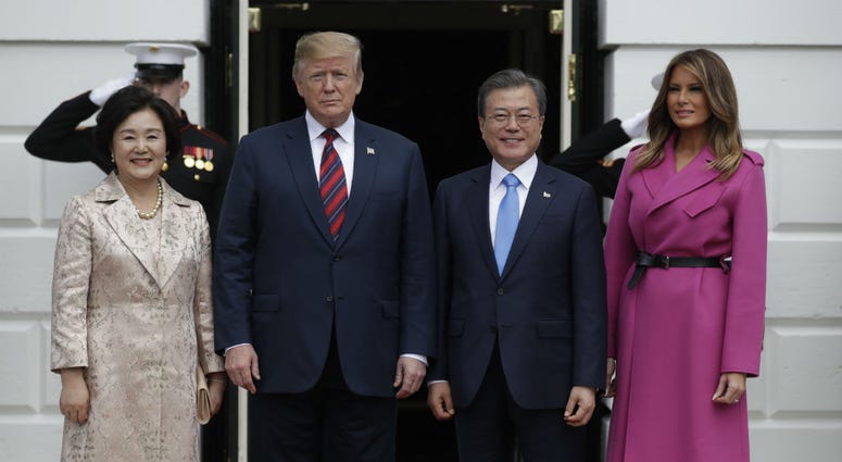 President Donald Trump meets with South Korean President Moon Jae-in in the Oval Office of the White House, Thursday, April 11, 2019, in Washington. President Donald Trump meets with South Korean President Moon Jae-in in the Oval Office of the White House, Thursday, April 11, 2019, in Washington.