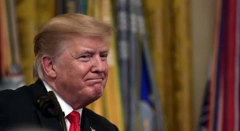 President Donald Trump speaks during a Congressional Medal of Honor Society reception in the East Room of the White House in Washington, Wednesday, Sept. 12, 2018. President Donald Trump speaks during a Congressional Medal of Honor Society reception in the East Room of the White House in Washington, Wednesday, Sept. 12, 2018.