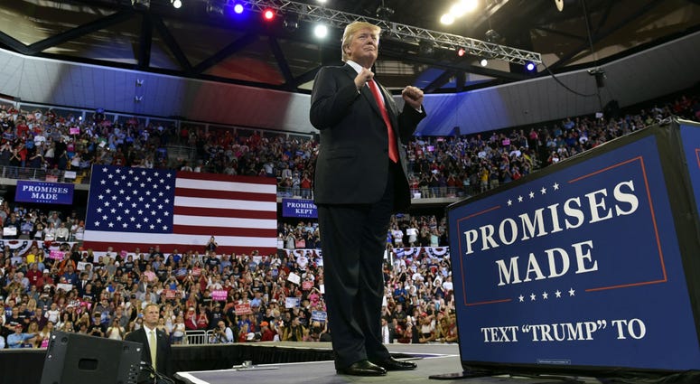 President Donald Trump speaks at a rally at AMSOIL Arena in Duluth, Minn., Wednesday, June 20, 2018. President Donald Trump speaks at a rally at AMSOIL Arena in Duluth, Minn., Wednesday, June 20, 2018.