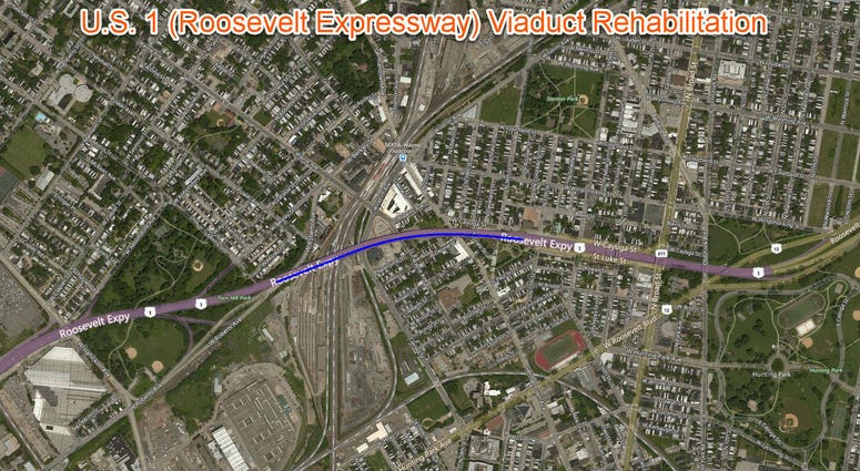 Work begins on a three-year, $88 million project to refurbish the Wayne Junction Viaduct, which carries Route 1 traffic over the SEPTA tracks and the Nicetown neighborhood. Wayne Junction Viaduct