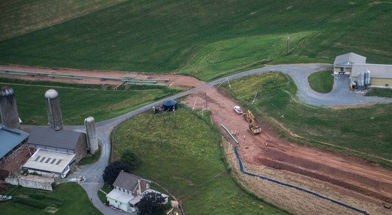 Jul 5, 2017; South Lebanon Township, PA, USA; Construction for the Sunoco Mariner East pipeline continues in South Lebanon Township. Jul 5, 2017; South Lebanon Township, PA, USA; Construction for the Sunoco Mariner East pipeline continues in South Lebanon Township.