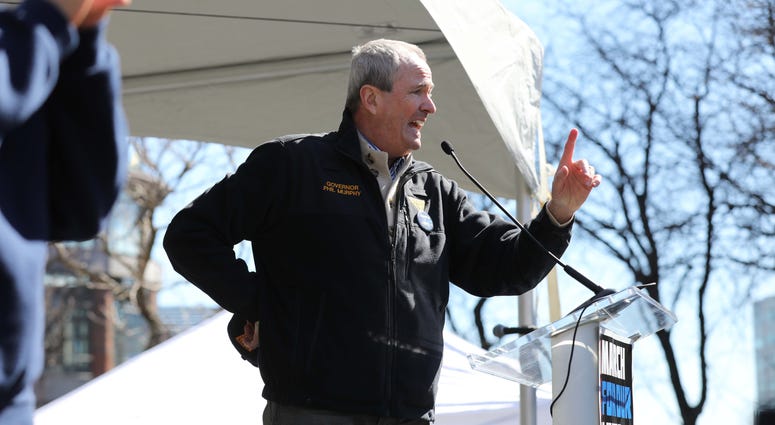 Mar 24, 2018; Newark, WI, USA; New Jersey governor Phil Murphy addresses the crowd at Military Park following the march. Mar 24, 2018; Newark, WI, USA; New Jersey governor Phil Murphy addresses the crowd at Military Park following the march.