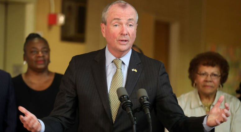 New Jersey Gov. Phil Murphy during a press conference as he talks about the budget impasse, June 28, 2018, in Trenton, New Jersey. New Jersey Gov. Phil Murphy