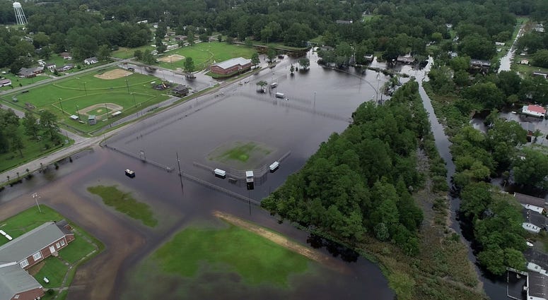 Drone photos of local flooding in Belhaven, North Carolina on Saturday, Sept. 15, 2018. Drone photos of local flooding in North Carolina.