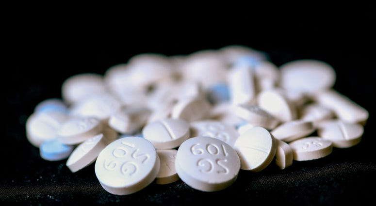Four different type of opioids are photographed in Nashville, Tenn., Tuesday, Oct. 2, 2018. opioids