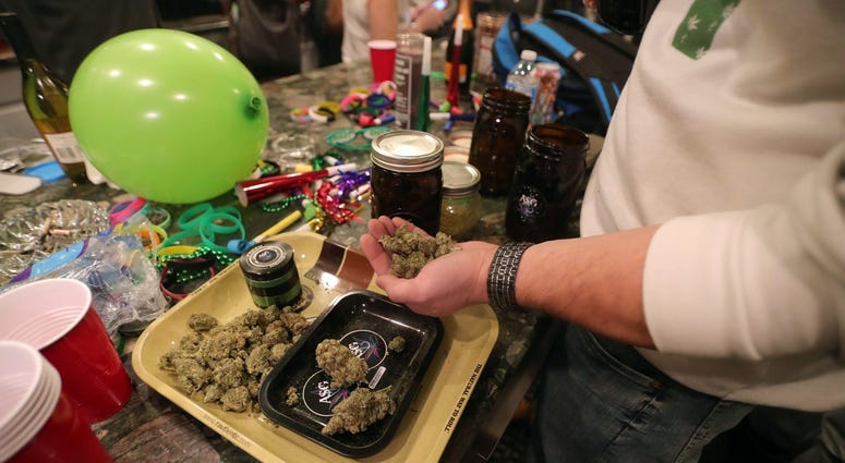 Supporters of Proposition 1 party as results come in Tuesday, Nov. 6, 2018 in Detroit, Mich.The proposal to legalize marijuana for adult recreational use was leading in early results. Supporters of Proposition 1 party as results come in Tuesday, Nov. 6, 2018 in Detroit, Mich.