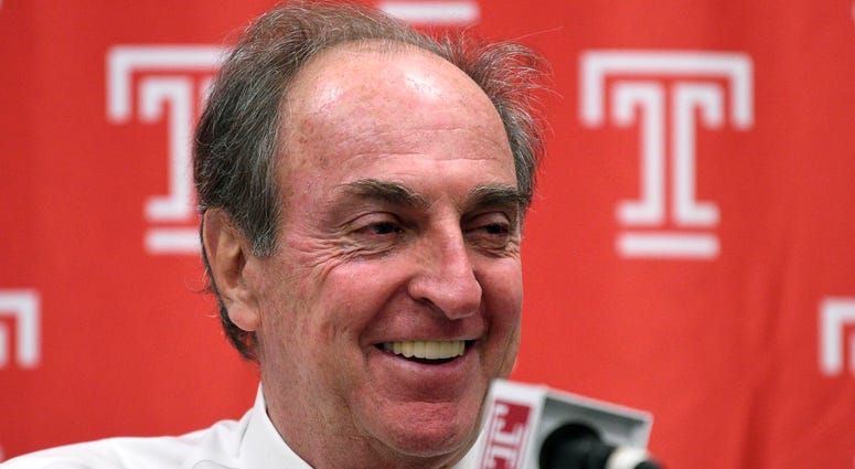 Temple Owls head coach Fran Dunphy answers questions after a game against the UCF Knights at Liacouras Center, May 9, 2019. Fran Dunphy