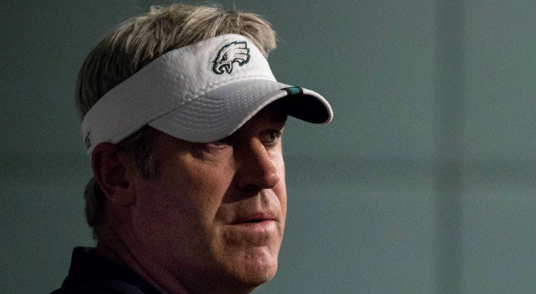 Jun 11, 2019; Philadelphia, PA, USA; Philadelphia Eagles head coach Doug Pederson speaks with the media at Novacare Complex.