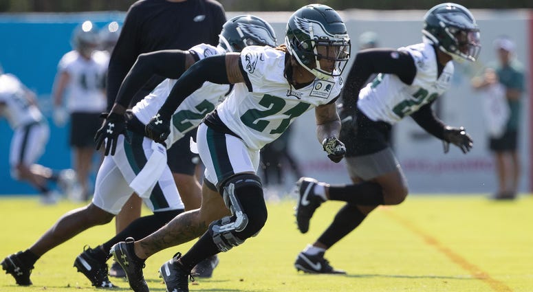 Philadelphia Eagles cornerback Ronald Darby (21) during training camp at Novacare Complex. Philadelphia Eagles