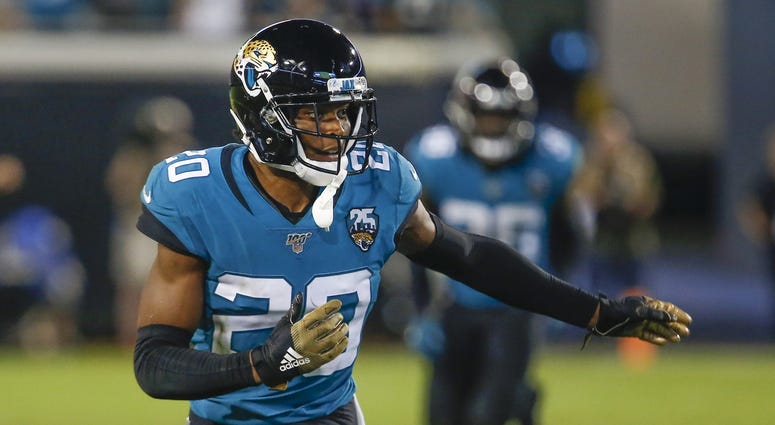 Jacksonville Jaguars cornerback Jalen Ramsey (20) runs a cover route during the second half against the Tennessee Titans at TIAA Bank Field. Jacksonville Jaguars cornerback Jalen Ramsey (20) runs a cover route during the second half against the Tennessee Titans at TIAA Bank Field.