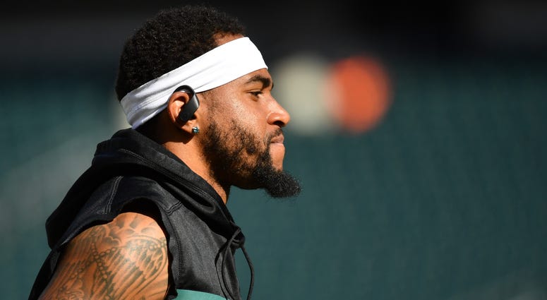 Philadelphia Eagles wide receiver DeSean Jackson (10) during pregame warmups against the Chicago Bears at Lincoln Financial Field, Nov. 3, 2019. DeSean Jackson