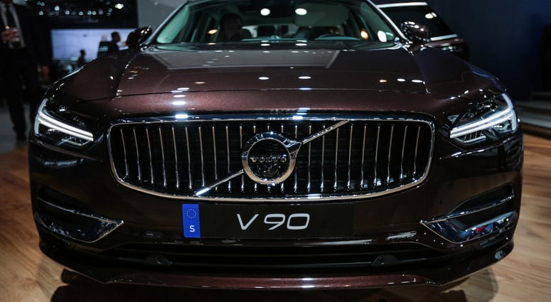 The 2018 Volvo V90 on display at the 2017 North American International Auto Show held at Cobo Center. The 2018 Volvo V90 on display at the 2017 North American International Auto Show held at Cobo Center.