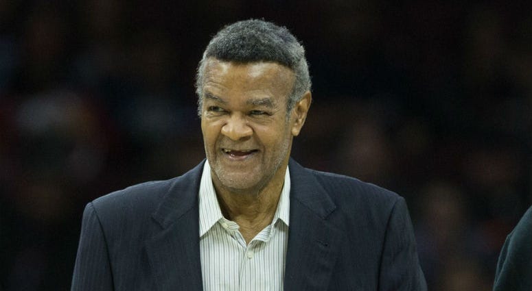 Philadelphia 76ers former player Hal Greer is introduced before action against the Miami Heat at Wells Fargo Center. Hal Greer