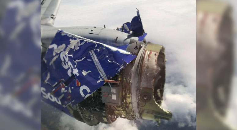 Engine damage on Southwest Flight 1380. Southwest Flight 1380