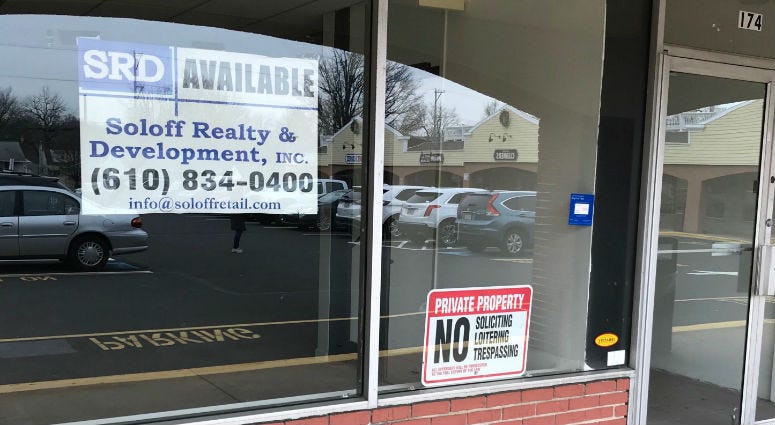 A retail store that has shut down. A retail store that has shut down.