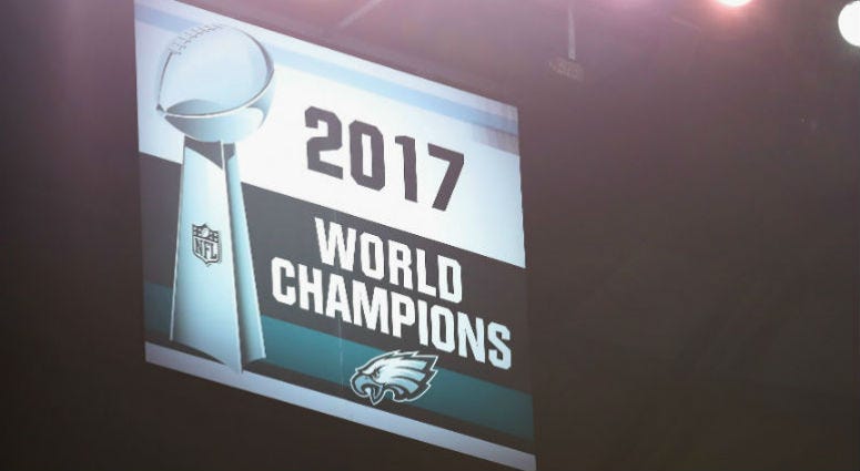 Philadelphia Eagles Super Bowl LII championship banner Philadelphia Eagles Super Bowl LII championship banner