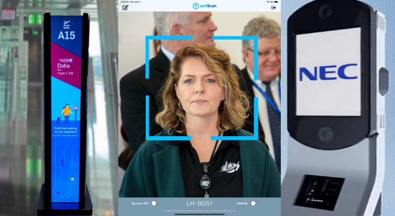 Facial recognition equipment that will be implemented at Philadelphia International Airport starting Monday. Facial recognition equipment that will be implemented at Philadelphia International Airport starting Monday.