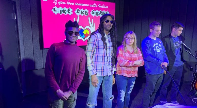 Muzz Skillings with those performing at the Autism Awareness and Fundraising Concert. Muzz Skillings with those performing at the Autism Awareness and Fundraising Concert.