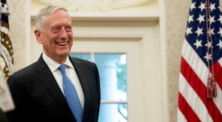 President Donald Trump wants a Space Force, a new military service he says is needed to ensure American dominance in space. But the idea is falling flat at the Pentagon, where Defense Secretary Jim Mattis said it would add bureaucracy and costs. In this July 30, 2018, file photo, Defense Secretary Jim Mattis attends a swearing in ceremony for Robert Wilkie as Secretary of the Department of Veterans Affairs in the Oval Office of the White House in Washington.