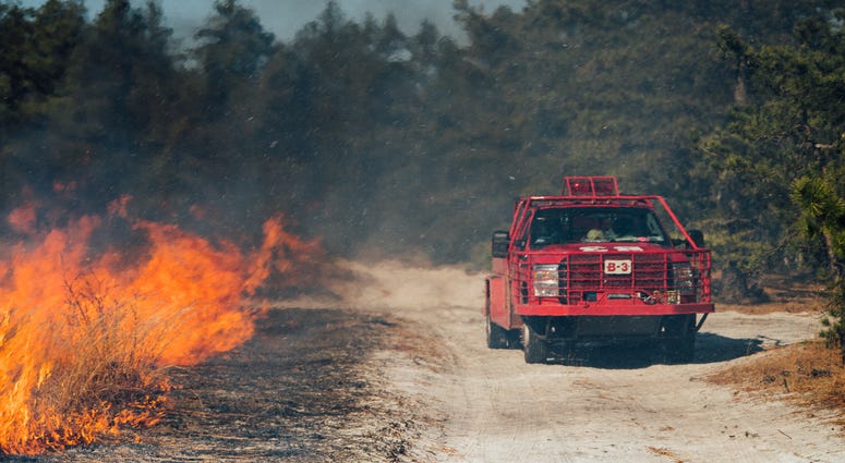 Department of Environmental Protection agents perform a prescribed burn in 2019, to clear combustible materials that could start a wildfire. Department of Environmental Protection agents perform a prescribed burn in 2019, to clear combustible materials that could start a wildfire.