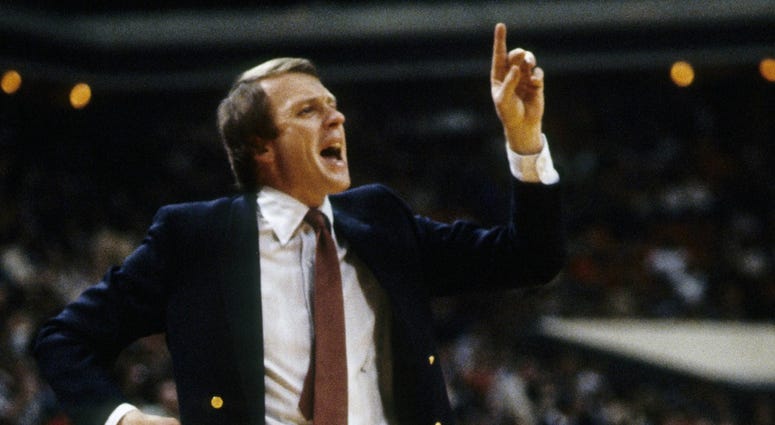 Philadelphia 76ers head coach Billy Cunningham against the Atlanta Hawks at The Omni. Philadelphia 76ers head coach Billy Cunningham against the Atlanta Hawks at The Omni.