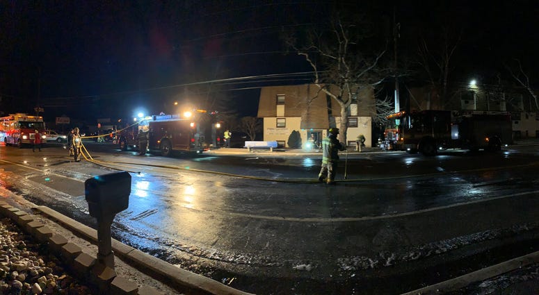 A three-alarm fire at the Buttonwood Village Apartments in Blackwood, N.J.,forced neighbors to knock on doors and windows to get everyone out to safety. A three-alarm fire at the Buttonwood Village Apartments in Blackwood, N.J.,forced neighbors to knock on doors and windows to get everyone out to safety.