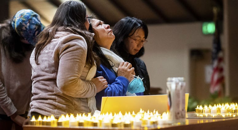 Lidia Steineman, who lost her home in the Camp Fire, prays during a vigil for fire victims on Sunday, Nov. 18, 2018, in Chico, Calif. Lidia Steineman, who lost her home in the Camp Fire, prays during a vigil for fire victims on Sunday, Nov. 18, 2018, in Chico, Calif.