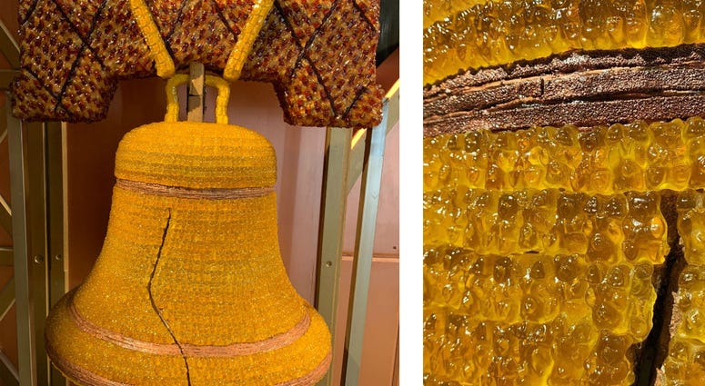 A candy sculpture of the Liberty Bill. A candy sculpture of the Liberty Bill.