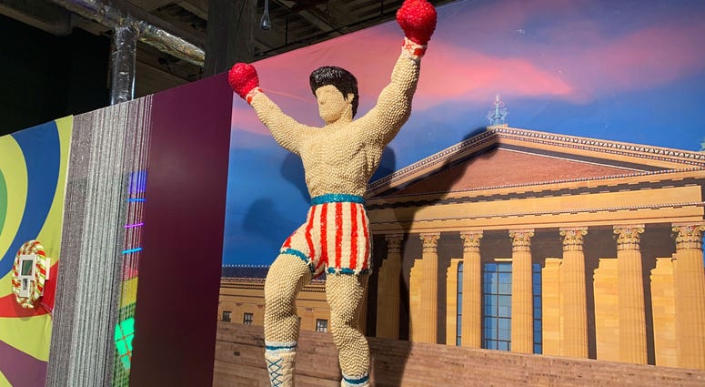 A candy sculpture of Rocky. A candy sculpture of Rocky.