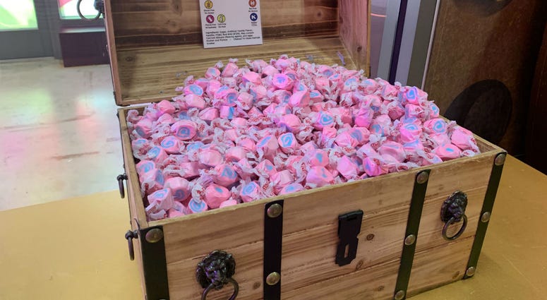 A treasure chest of cotton candy taffy. A treasure chest of cotton candy taffy.