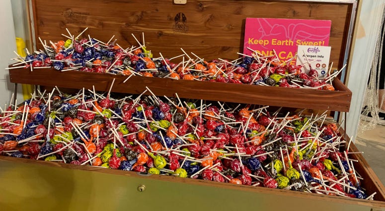 A treasure chest of Tootsie Pops. A treasure chest of Tootsie Pops.