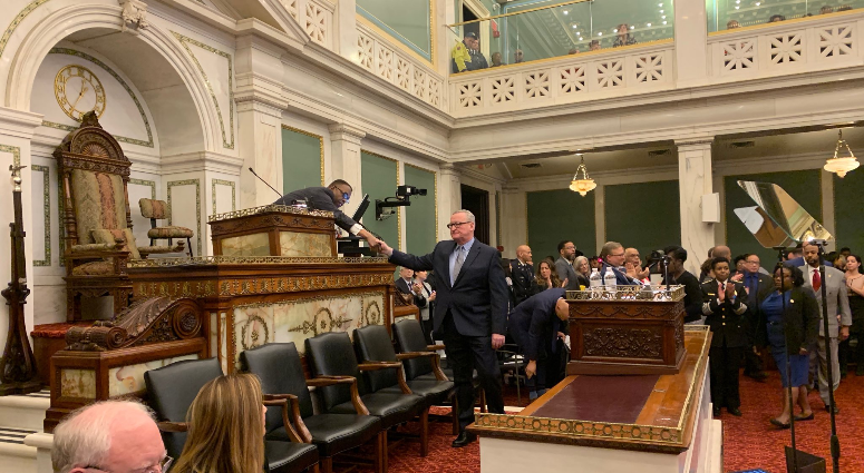 Mayor Jim Kenney at a budget address at City Council. Mayor Jim Kenney at a budget address at City Council.