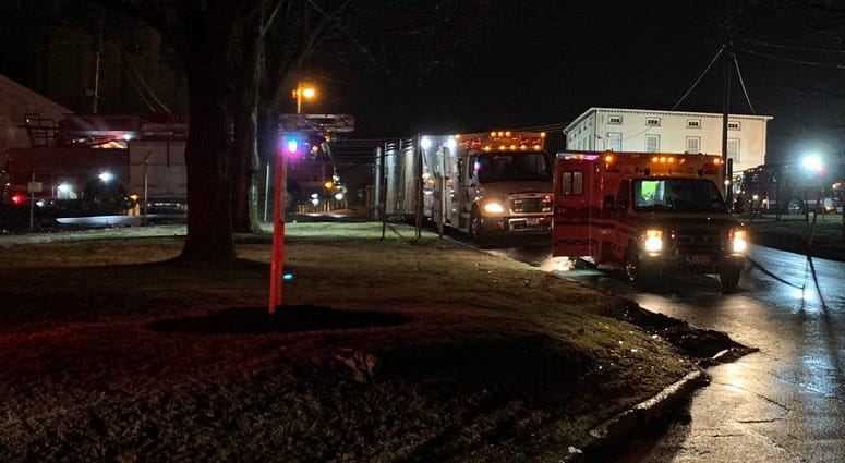 Fire spread from a shed to a 10,000 tank at the Coopers Creek Chemical Corporation in West Conshohocken. Fire spread from a shed to a 10,000 tank at the Coopers Creek Chemical Corporation in West Conshohocken.