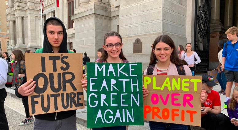 Thousands of Philadelphia and Philadelphia-area students skipped school Friday to gather at City Hall in solidarity with a global Climate Strike of young people all around the world. Thousands of Philadelphia and Philadelphia-area students skipped school Friday to gather at City Hall in solidarity with a global Climate Strike of young people all around the world.