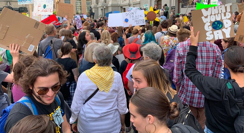 Thousands of Philadelphia and Philadelphia-area students skipped school Friday to gather at City Hall in solidarity with a global Climate Strike of young people all around the world. Thousands of Philadelphia and Philadelphia-area students skipped school Friday to gather at City Hall in solidarity with a global Climate Strike of young people all around the world.